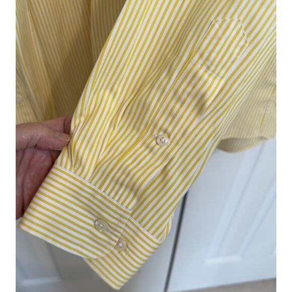 Ralph Lauren Men's Custom Fit Striped Poplin Shirt Yellow Size 16/34-35 $168 - Picture 5 of 8